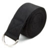 Black 8' Cotton Yoga Strap with Metal D-Ring